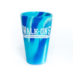 blue marble silicone cup with white walk-on's logo